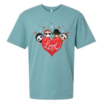 Horror Movie Character Chibi With Heart Love Sueded Cloud Jersey T-Shirt