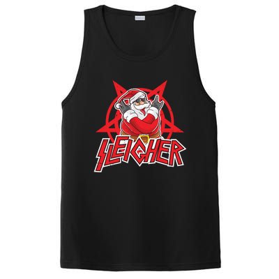 Heavy Metal Christmas Sleigher Hail Santa Claus Rock Music Funny Gift PosiCharge Competitor Tank