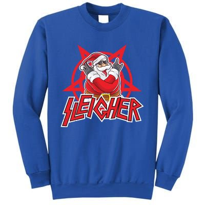 Heavy Metal Christmas Sleigher Hail Santa Claus Rock Music Funny Gift Sweatshirt