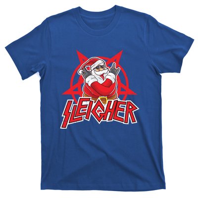 Heavy Metal Christmas Sleigher Hail Santa Claus Rock Music Funny Gift T-Shirt