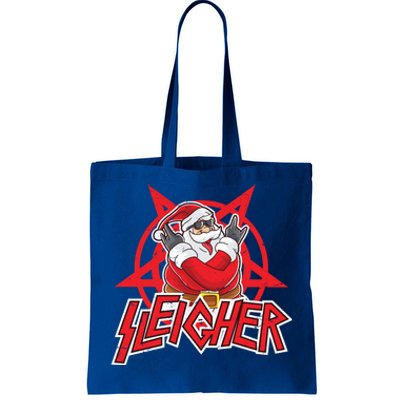 Heavy Metal Christmas Sleigher Hail Santa Claus Rock Music Funny Gift Tote Bag