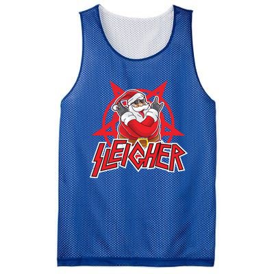 Heavy Metal Christmas Sleigher Hail Santa Claus Rock Music Funny Gift Mesh Reversible Basketball Jersey Tank