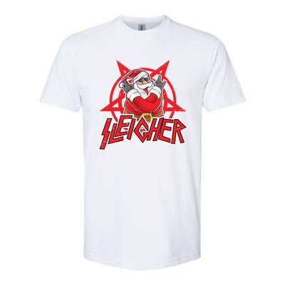 Heavy Metal Christmas Sleigher Hail Santa Claus Rock Music Funny Gift Softstyle CVC T-Shirt