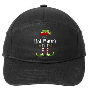 Hot Mama Christmas Elf Matching Pajama XMas Party 7-Panel Snapback Hat