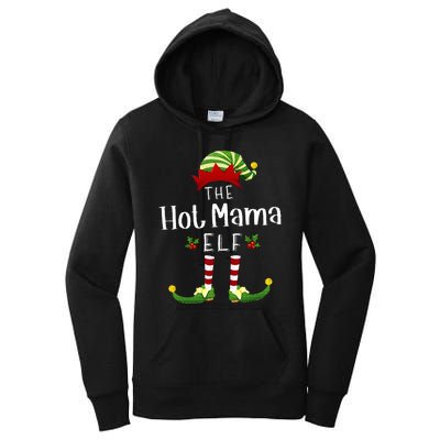 Hot Mama Christmas Elf Matching Pajama XMas Party Women's Pullover Hoodie