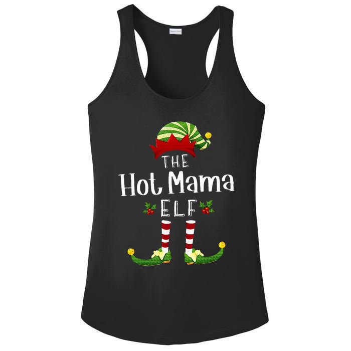 Hot Mama Christmas Elf Matching Pajama XMas Party Ladies PosiCharge Competitor Racerback Tank