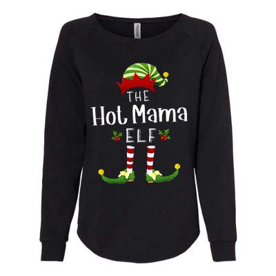 Hot Mama Christmas Elf Matching Pajama XMas Party Womens California Wash Sweatshirt