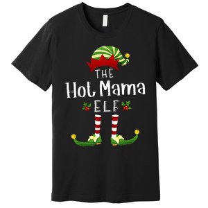 Hot Mama Christmas Elf Matching Pajama XMas Party Premium T-Shirt