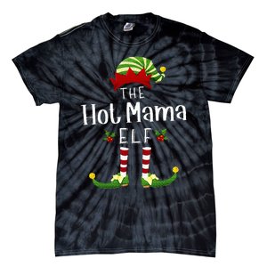 Hot Mama Christmas Elf Matching Pajama XMas Party Tie-Dye T-Shirt