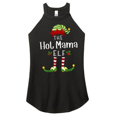 Hot Mama Christmas Elf Matching Pajama XMas Party Women's Perfect Tri Rocker Tank