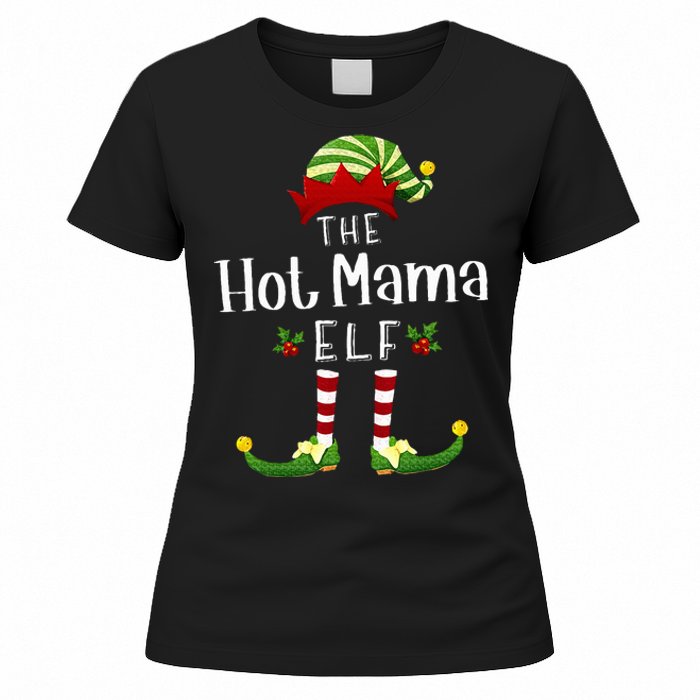 Hot Mama Christmas Elf Matching Pajama XMas Party Women's T-Shirt