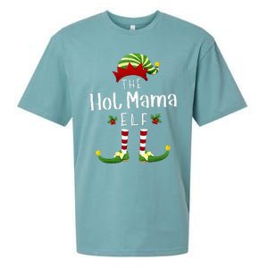 Hot Mama Christmas Elf Matching Pajama XMas Party Sueded Cloud Jersey T-Shirt