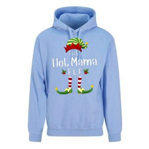 Hot Mama Christmas Elf Matching Pajama XMas Party Unisex Surf Hoodie