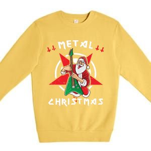 Heavy Metal Christmas Sleigher Hail Santa Claus Rock Music Gift Premium Crewneck Sweatshirt