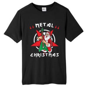 Heavy Metal Christmas Sleigher Hail Santa Claus Rock Music Gift Tall Fusion ChromaSoft Performance T-Shirt