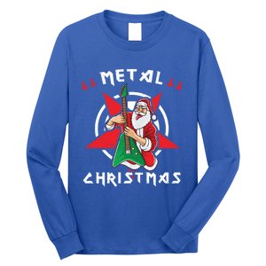 Heavy Metal Christmas Sleigher Hail Santa Claus Rock Music Gift Long Sleeve Shirt