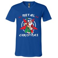 Heavy Metal Christmas Sleigher Hail Santa Claus Rock Music Gift V-Neck T-Shirt