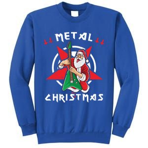 Heavy Metal Christmas Sleigher Hail Santa Claus Rock Music Gift Tall Sweatshirt