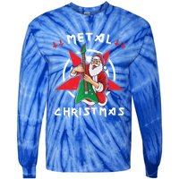 Heavy Metal Christmas Sleigher Hail Santa Claus Rock Music Gift Tie-Dye Long Sleeve Shirt