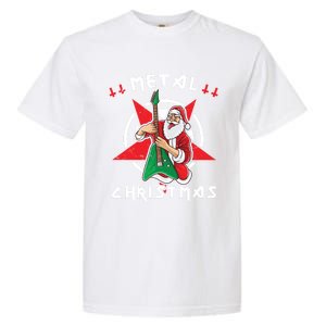 Heavy Metal Christmas Sleigher Hail Santa Claus Rock Music Gift Garment-Dyed Heavyweight T-Shirt