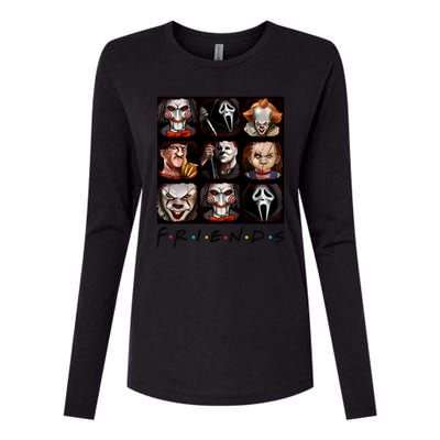 Horror Movie Characters Scary Halloween Womens Cotton Relaxed Long Sleeve T-Shirt