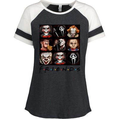 Horror Movie Characters Scary Halloween Enza Ladies Jersey Colorblock Tee