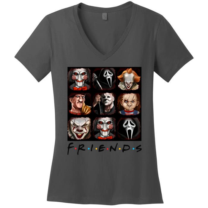 Horror Movie Characters Scary Halloween Women's V-Neck T-Shirt