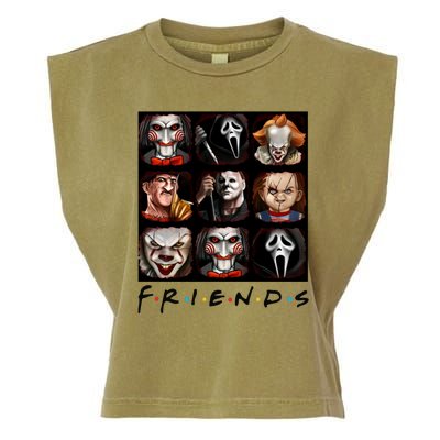 Horror Movie Characters Scary Halloween Garment-Dyed Women's Muscle Tee