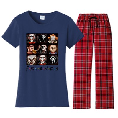 Horror Movie Characters Scary Halloween Women's Flannel Pajama Set