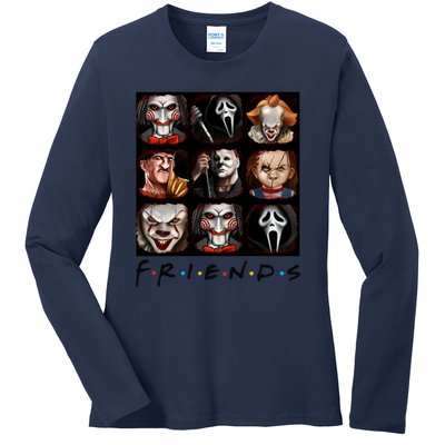 Horror Movie Characters Scary Halloween Ladies Long Sleeve Shirt