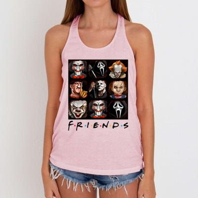 Horror Movie Characters Scary Halloween Women's Knotted Racerback Tank