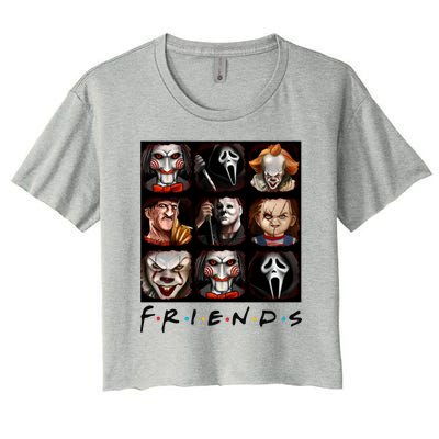 Horror Movie Characters Scary Halloween Women's Crop Top Tee