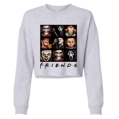 Horror Movie Characters Scary Halloween Cropped Pullover Crew