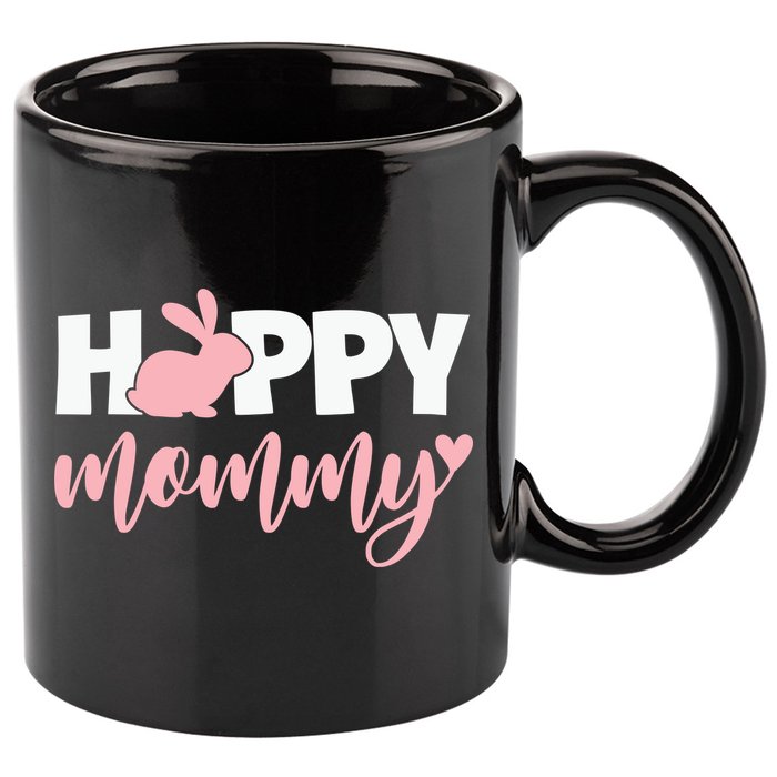 Happy Mommy Cute Bunny 11oz C Handle Ceramic Mug