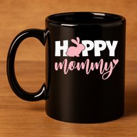 Happy Mommy Cute Bunny 11oz C Handle Ceramic Mug