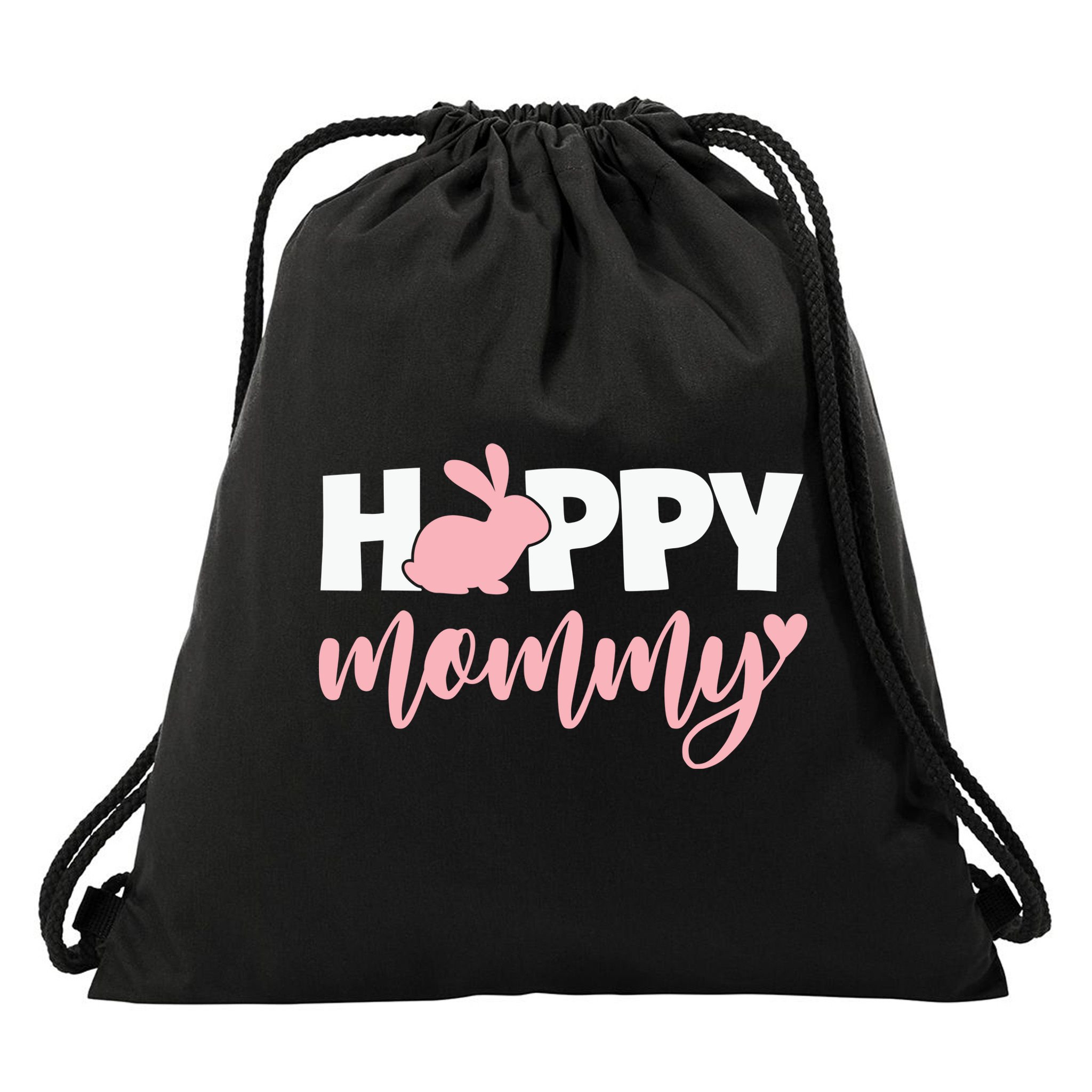 Happy Mommy Cute Bunny Drawstring Bag
