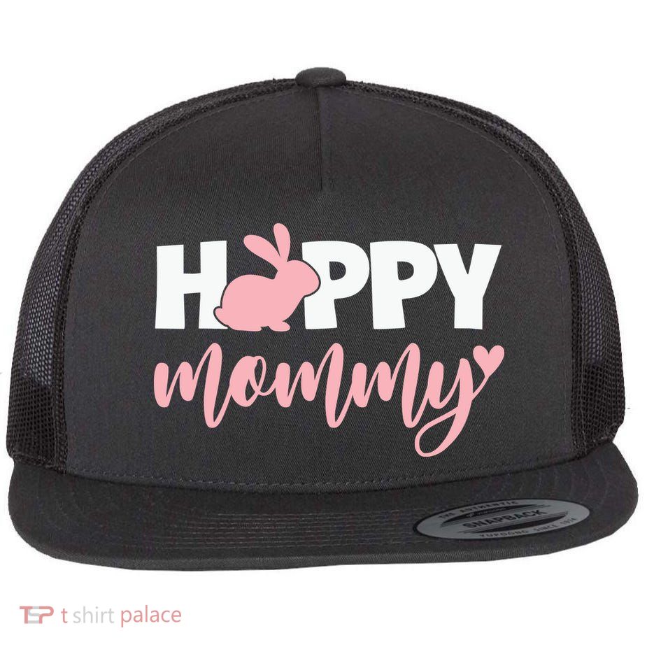 Happy Mommy Cute Bunny Flatbill Hat