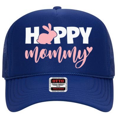 Happy Mommy Cute Bunny High Crown Mesh Back Trucker Hat