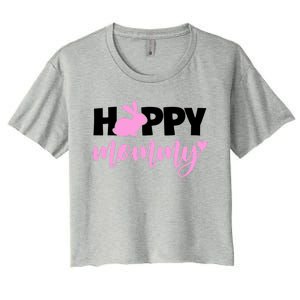 Happy Mommy Cute Bunny Women's Crop Top Tee