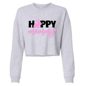 Happy Mommy Cute Bunny Cropped Pullover Crew