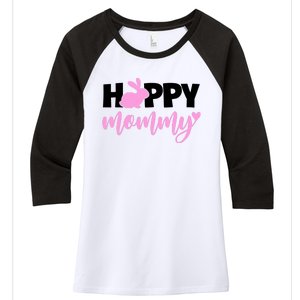 Happy Mommy Cute Bunny Women's Tri-Blend 3/4-Sleeve Raglan Shirt