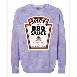 Halloween Matching Costume Spicy Bbq Sauce Bottle Label Colorblast Crewneck Sweatshirt