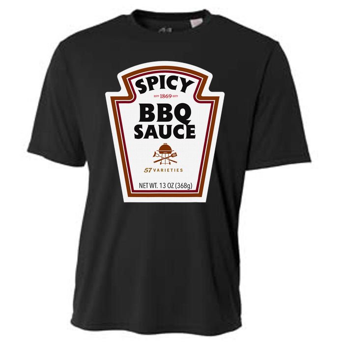 Halloween Matching Costume Spicy Bbq Sauce Bottle Label Cooling Performance Crew T-Shirt