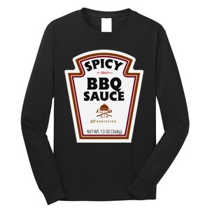 Halloween Matching Costume Spicy Bbq Sauce Bottle Label Long Sleeve Shirt