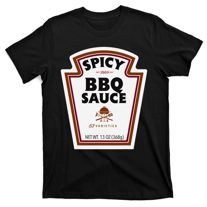 Halloween Matching Costume Spicy Bbq Sauce Bottle Label T-Shirt