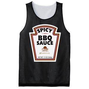 Halloween Matching Costume Spicy Bbq Sauce Bottle Label Mesh Reversible Basketball Jersey Tank