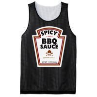 Halloween Matching Costume Spicy Bbq Sauce Bottle Label Mesh Reversible Basketball Jersey Tank