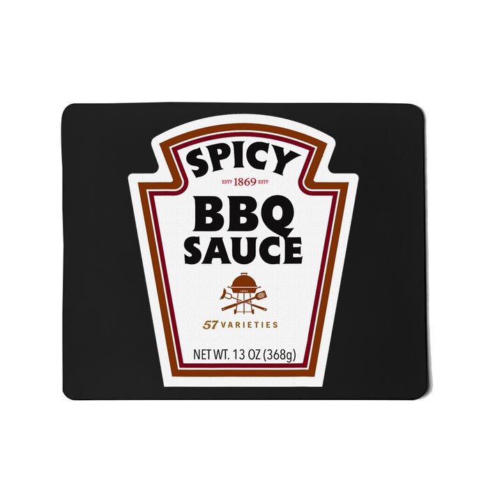 Halloween Matching Costume Spicy Bbq Sauce Bottle Label Mousepad