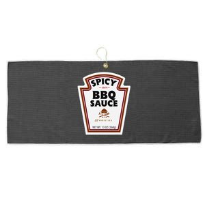 Halloween Matching Costume Spicy Bbq Sauce Bottle Label Large Microfiber Waffle Golf Towel