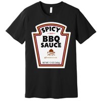 Halloween Matching Costume Spicy Bbq Sauce Bottle Label Premium T-Shirt